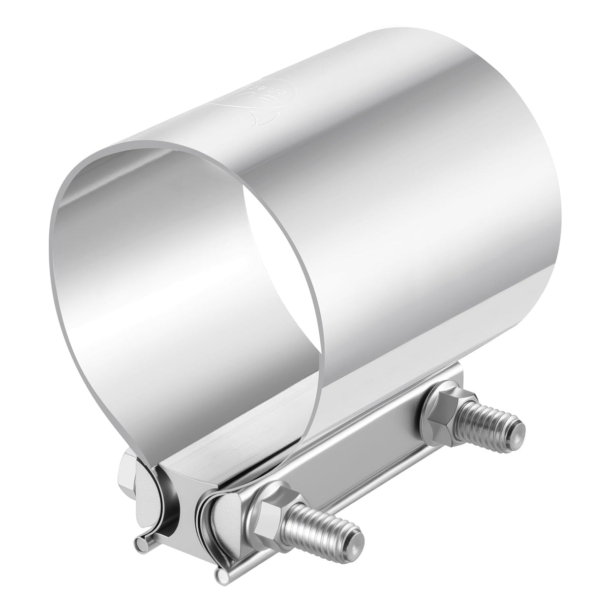 EVIL ENERGY front view of 3.5" exhaust clamp showing full band and bolt, durable fit