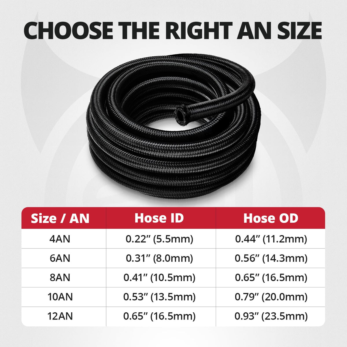 EVIL ENERGY hose flexed to show bend radius and kink resistance for tight routing