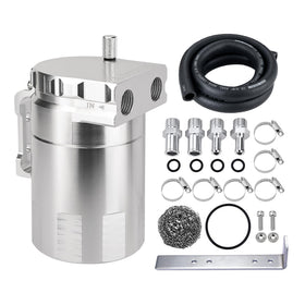 EVIL ENERGY front angle of oil catch can showing compact aluminum body and finish for durable protection