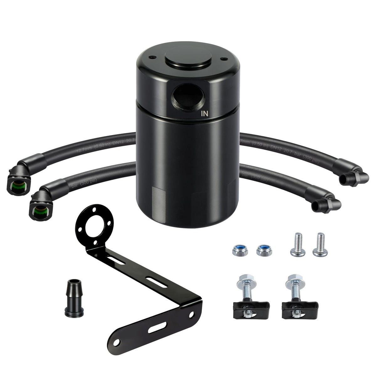 EVIL ENERGY front-mounted catch can showing compact fit and clean appearance