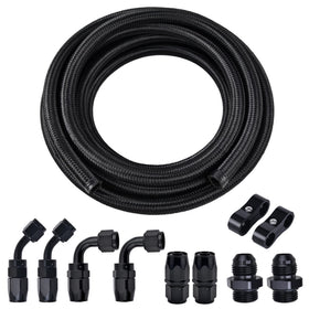 EVIL ENERGY front view of 10AN fuel line kit showing complete contents and benefits