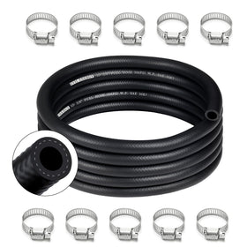 EVIL ENERGY front view of 10ft 3/8" fuel hose kit showing packaging and included clamps for fast install