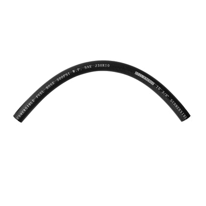 EVIL ENERGY front view of 3/8" submersible hose showing compact one-foot length, durable build