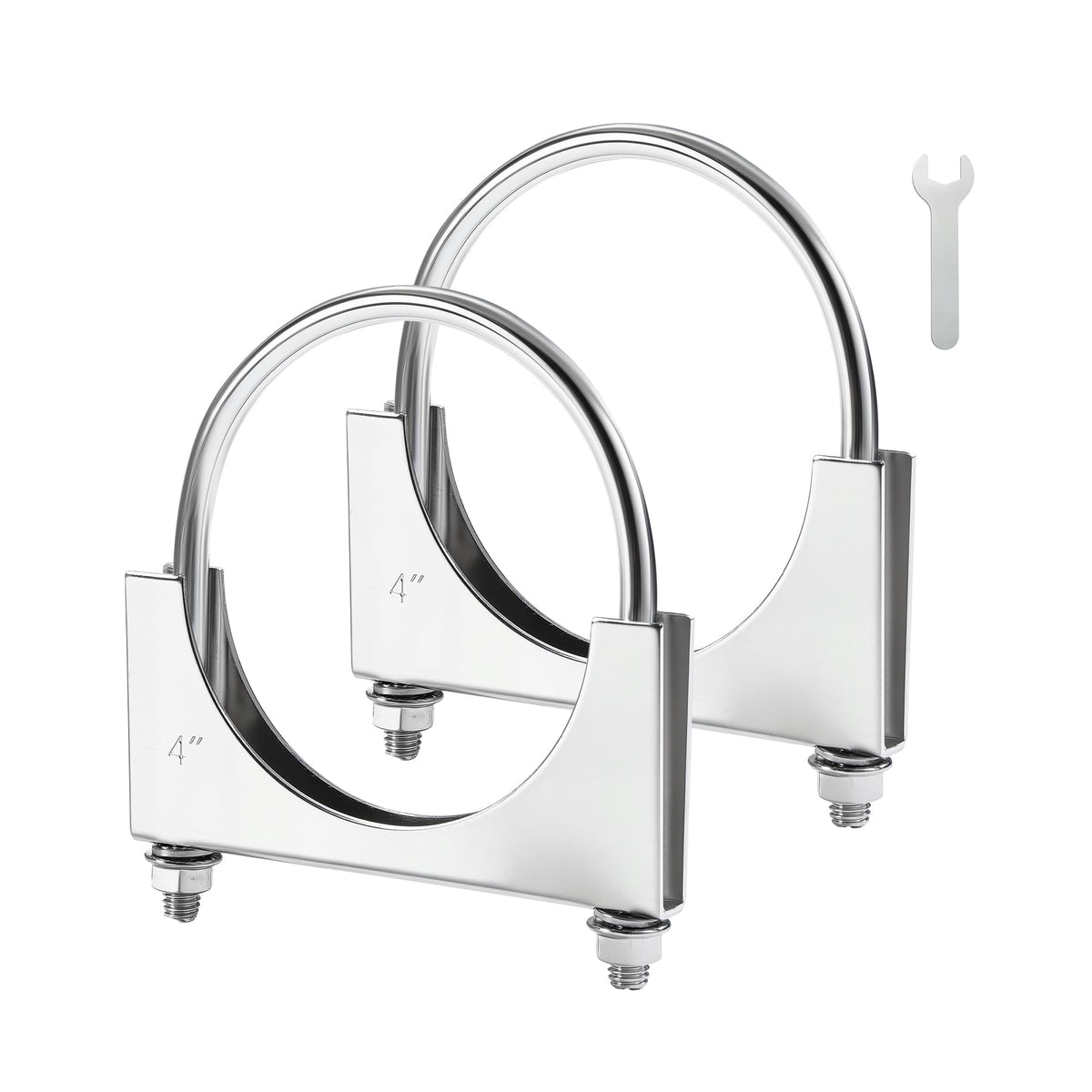 EVIL ENERGY front view of 4" U-bolt clamp kit showing components and brand durability