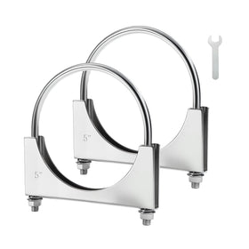 EVIL ENERGY front view of 5-inch U-bolt clamp package showing components and durability