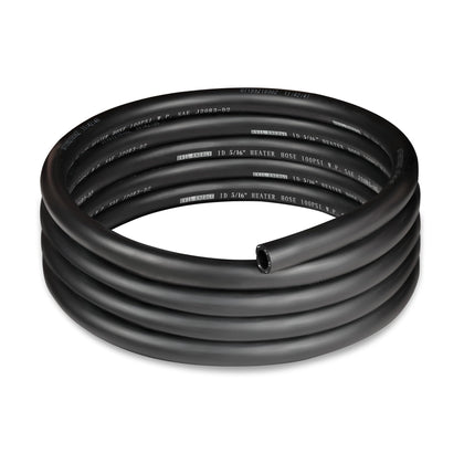 EVIL ENERGY front view of 10ft heater hose showing coil and black EPDM finish for reliability