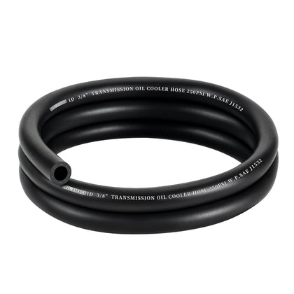 EVIL ENERGY front view of 5ft 3/8-inch transmission cooler hose showing length and label benefits
