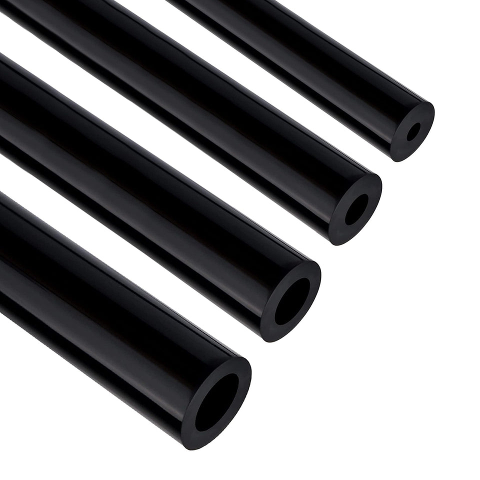 EVIL ENERGY front view of four black silicone hoses showing lengths and packaging, durable replacement