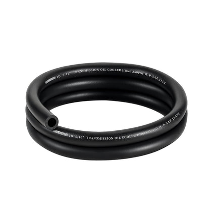 EVIL ENERGY front view of transmission hose showing labeling and length benefit