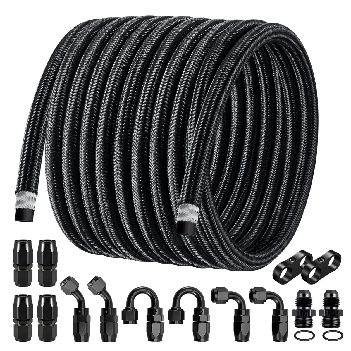 EVIL ENERGY front packaging showing complete 6AN fuel line kit and contents for easy selection