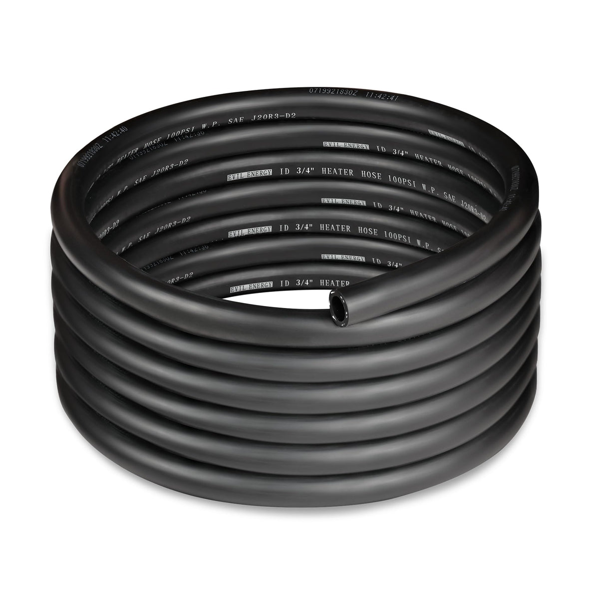 EVIL ENERGY front view of 15ft coil showing compact packaging and convenience