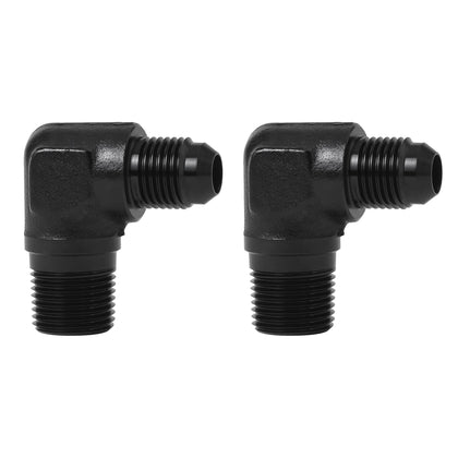 EVIL ENERGY front view of black 90° adapter showing shape and finish, durable routing