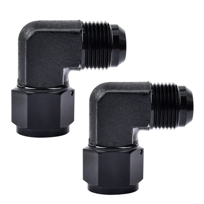 EVIL ENERGY adapter front view showing black anodized finish and 90° angle, improves routing