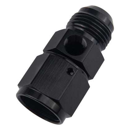EVIL ENERGY front view adapter showing AN10 male and -10 female swivel, easy gauge addition