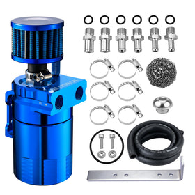 EVIL ENERGY front view showing assembled catch can and ports for easy identification and fit