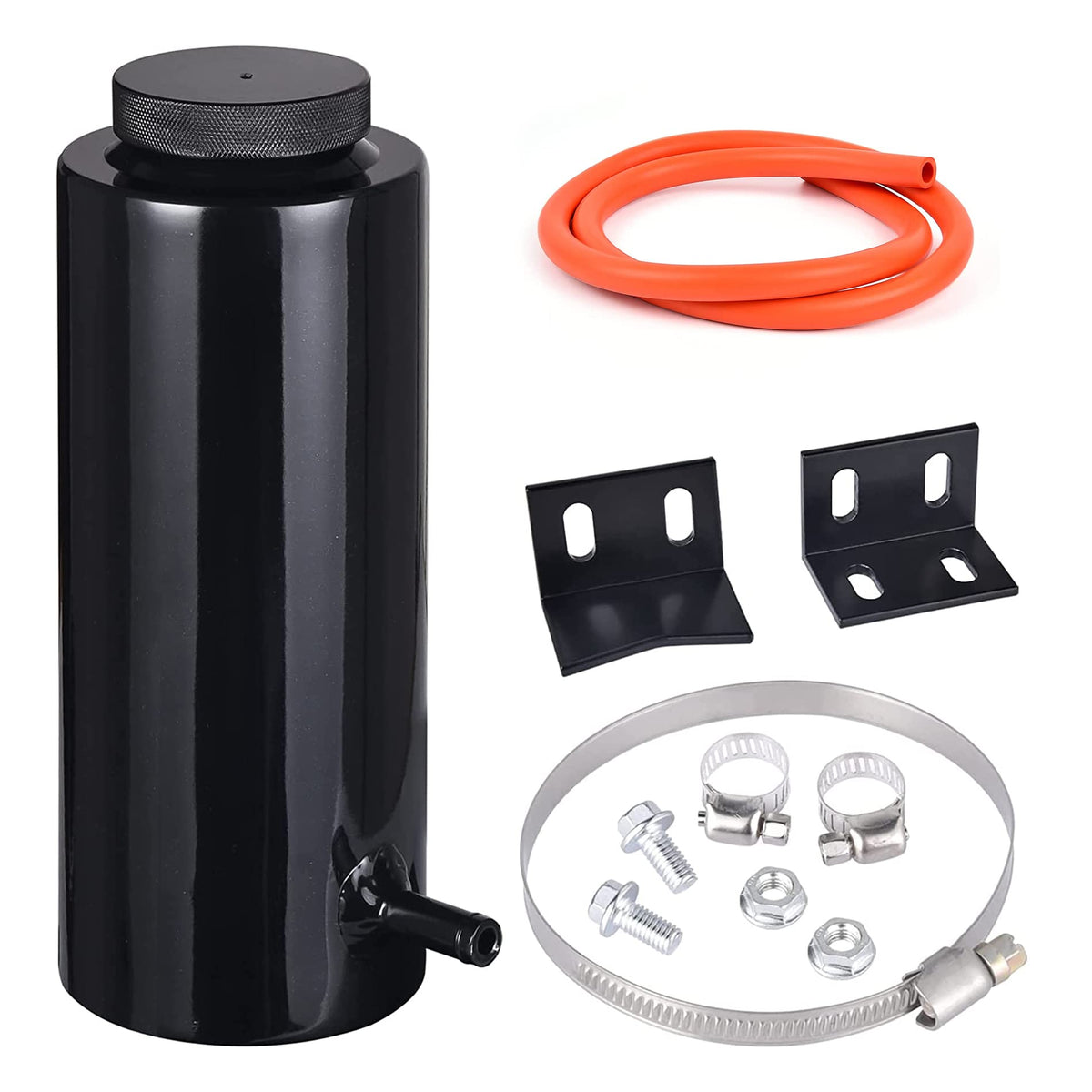 EVIL ENERGY front view bottle showing compact radiator overflow design and universal fit benefit