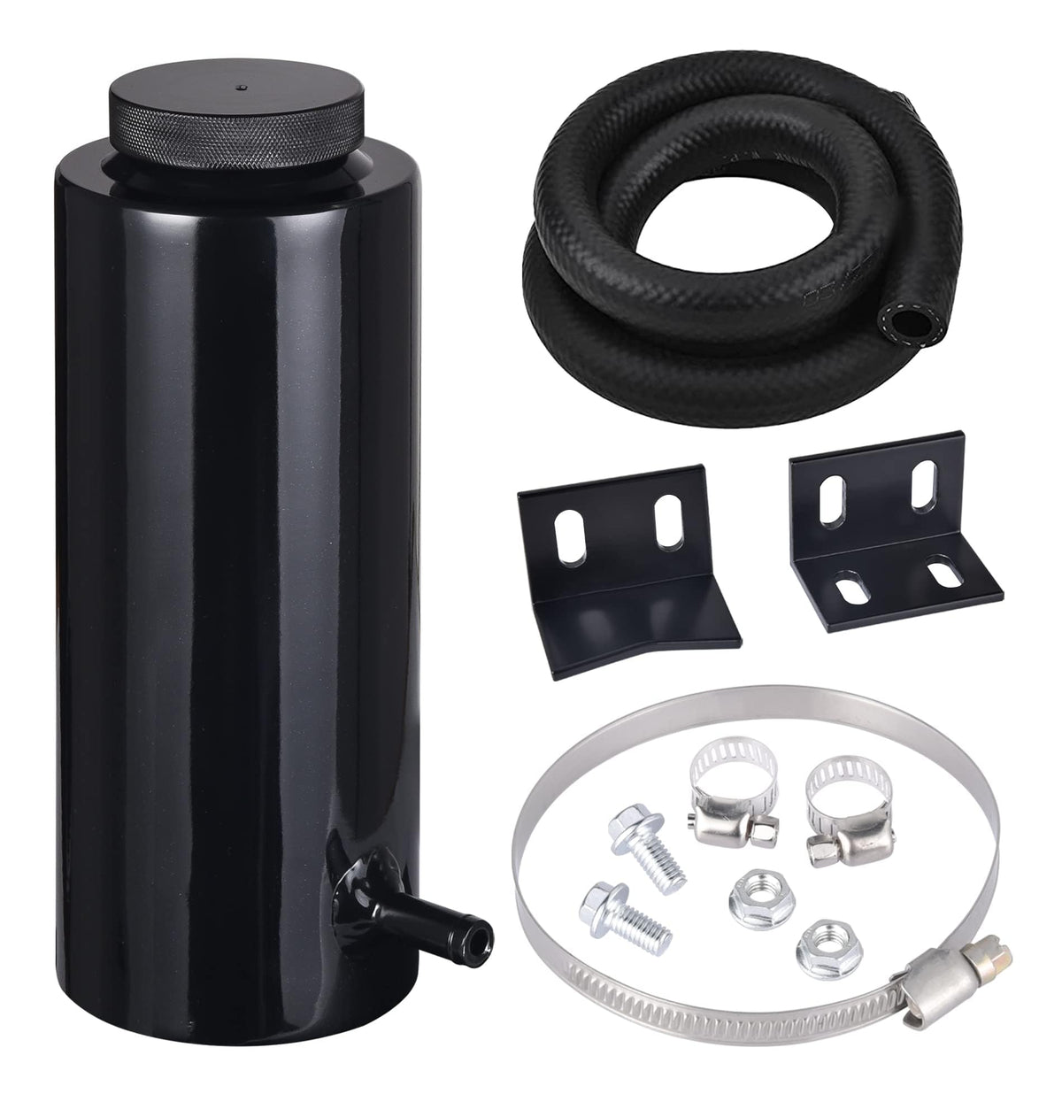 EVIL ENERGY front view showing compact black aluminum tank and universal fit benefit
