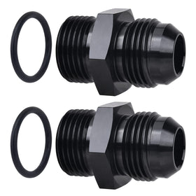 EVIL ENERGY adapter front view showing AN12 to ORB conversion and durable finish benefiting reliability