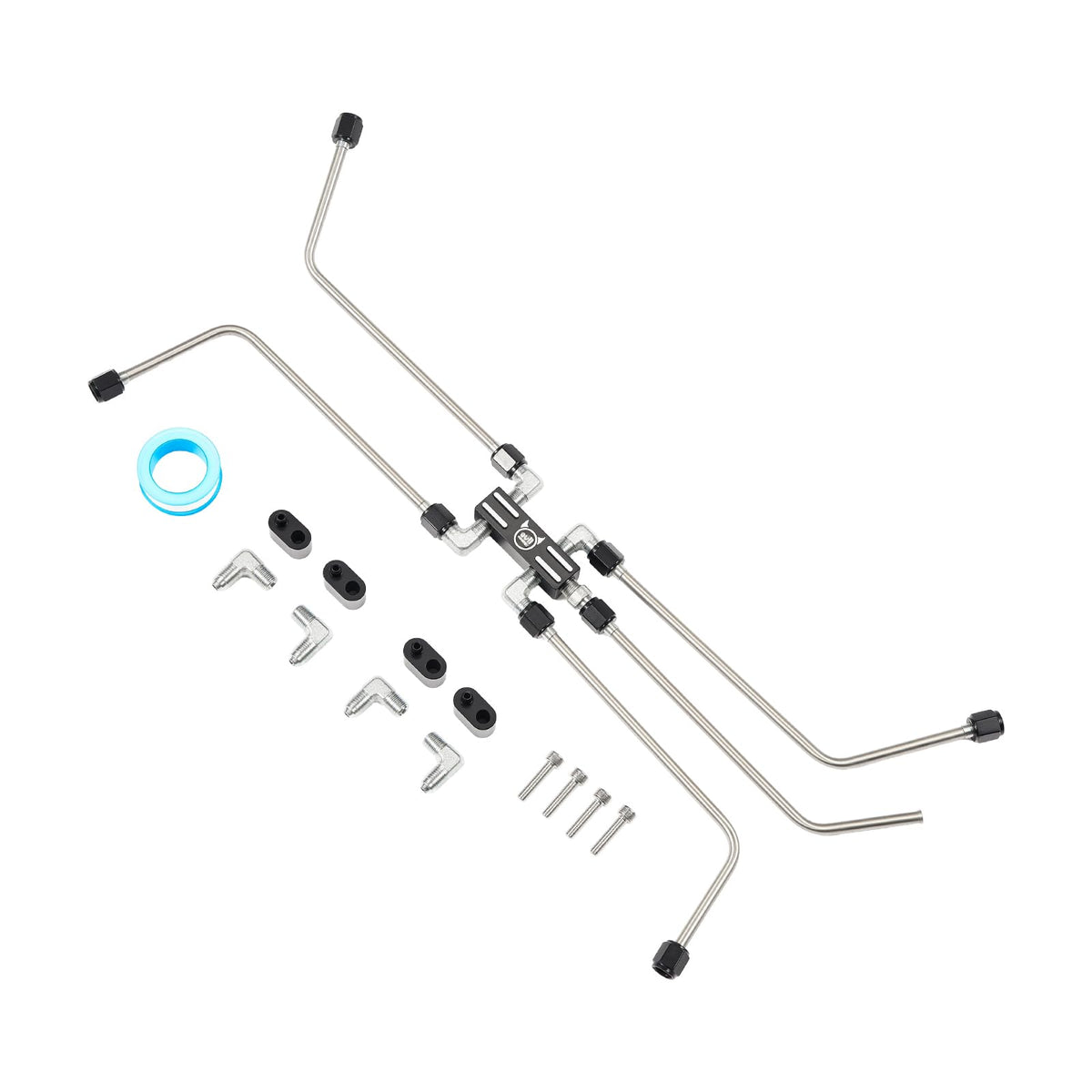 EVIL ENERGY front manifold view showing ports and robust construction benefit durability