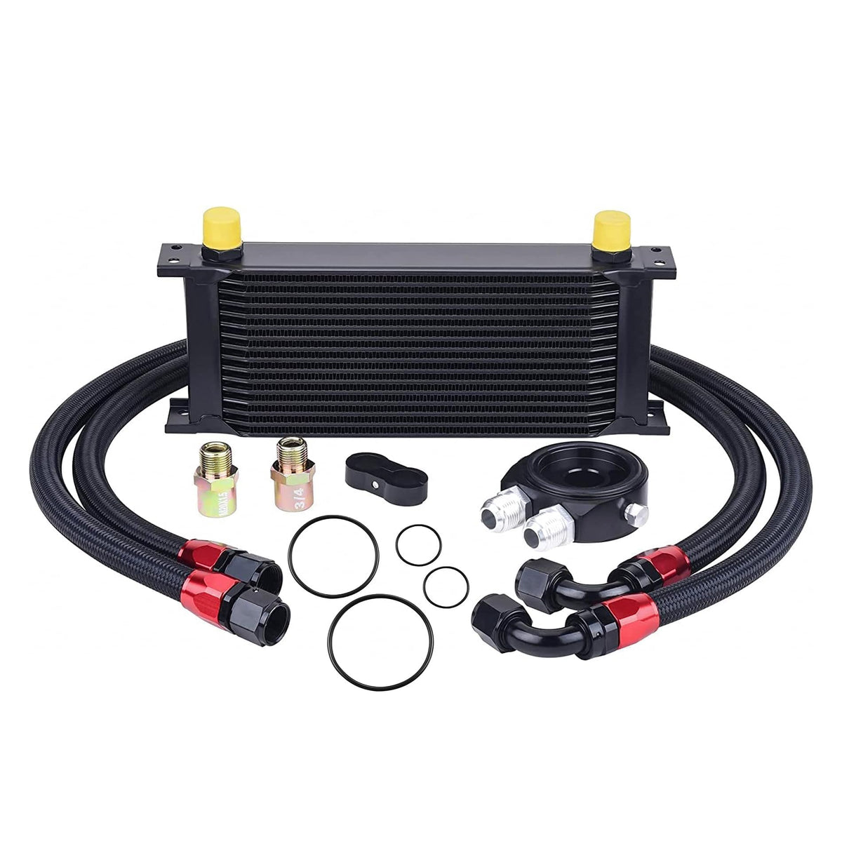 EVIL ENERGY front view oil cooler showing compact universal fit and airflow benefit
