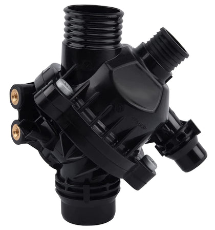 EVIL ENERGY front view of thermostat housing kit showing components and fitment benefits