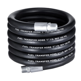 EVIL ENERGY front view of 20ft fuel hose showing durable design and ready-to-use benefit