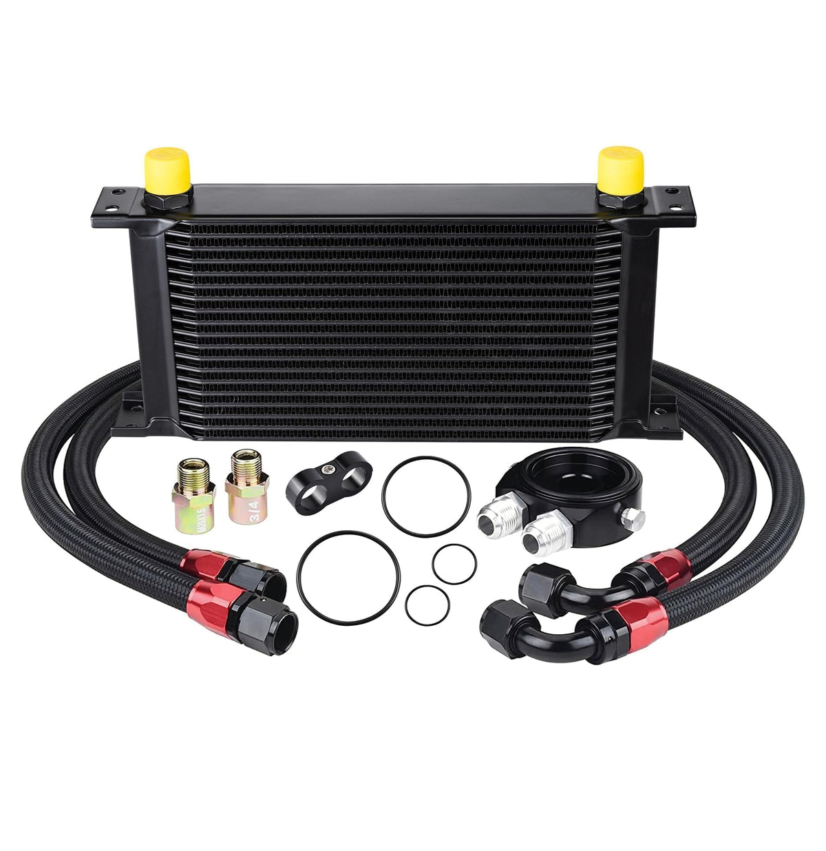 EVIL ENERGY front view of cooler kit showing packaged contents and fitment benefit