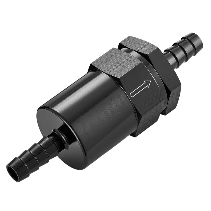 EVIL ENERGY front view showing compact black billet filter and benefits of durability
