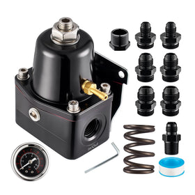 EVIL ENERGY front view of regulator showing ports and anodized finish for durable installation