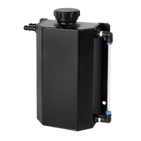 EVIL ENERGY front view of black aluminum tank showing durable finish and mounting points, improves reliability