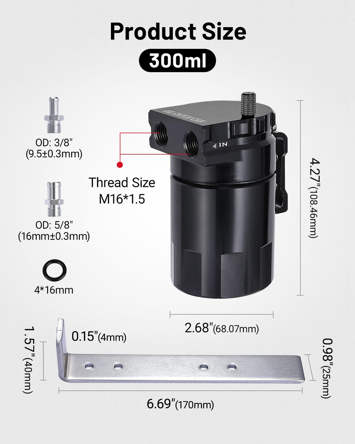 EVIL ENERGY NBR hose and M16×1.5 fittings detail for secure leak-resistant connections