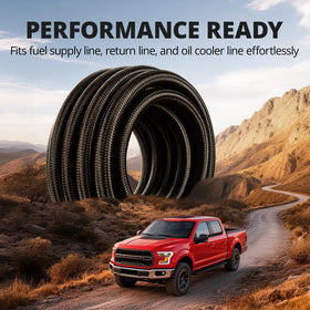 EVIL ENERGY nylon-braided hose texture highlighting abrasion resistance and durable construction