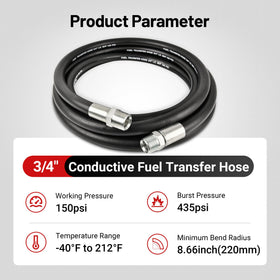 EVIL ENERGY hose attached to fuel pump in use for fast, safe diesel transfer