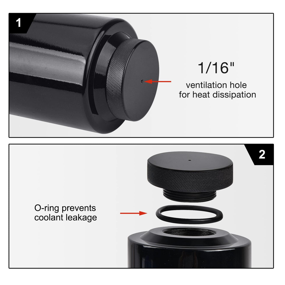 EVIL ENERGY hose connection detail showing secure fit and leak prevention