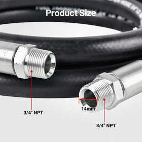 EVIL ENERGY detail of hose end and coupling demonstrating secure connection and leak prevention
