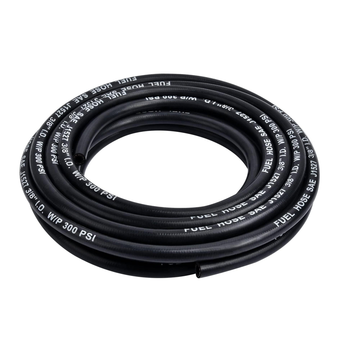 EVIL ENERGY front view of 5/16 inch marine fuel hose showing full length benefit