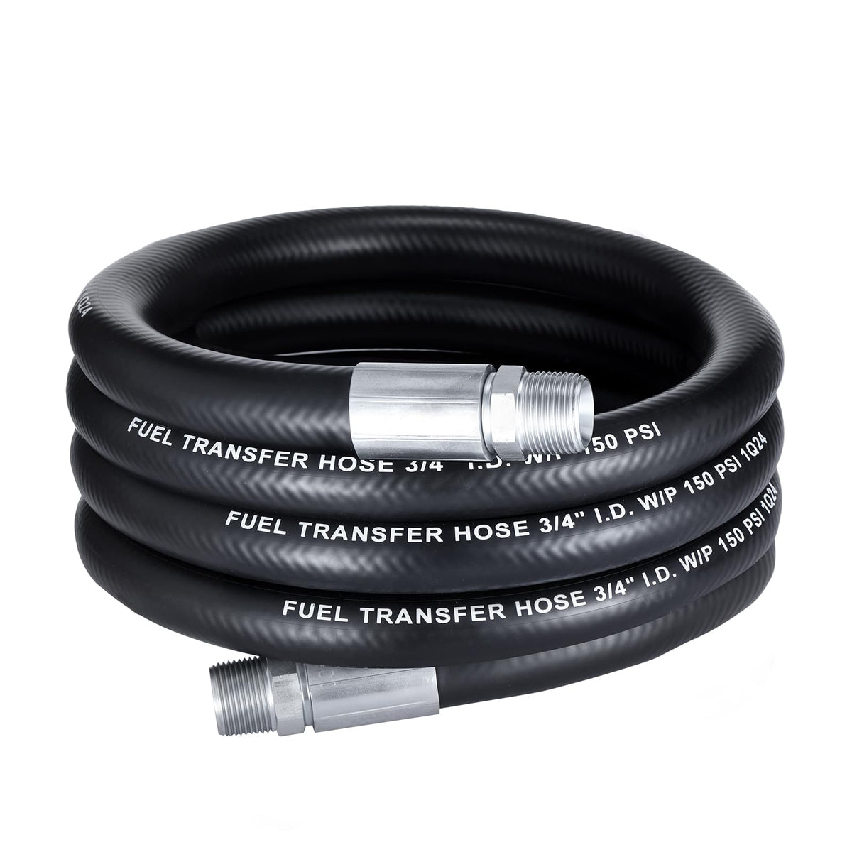 EVIL ENERGY front view of hose showing full 12ft length and durable cover for reliable refueling