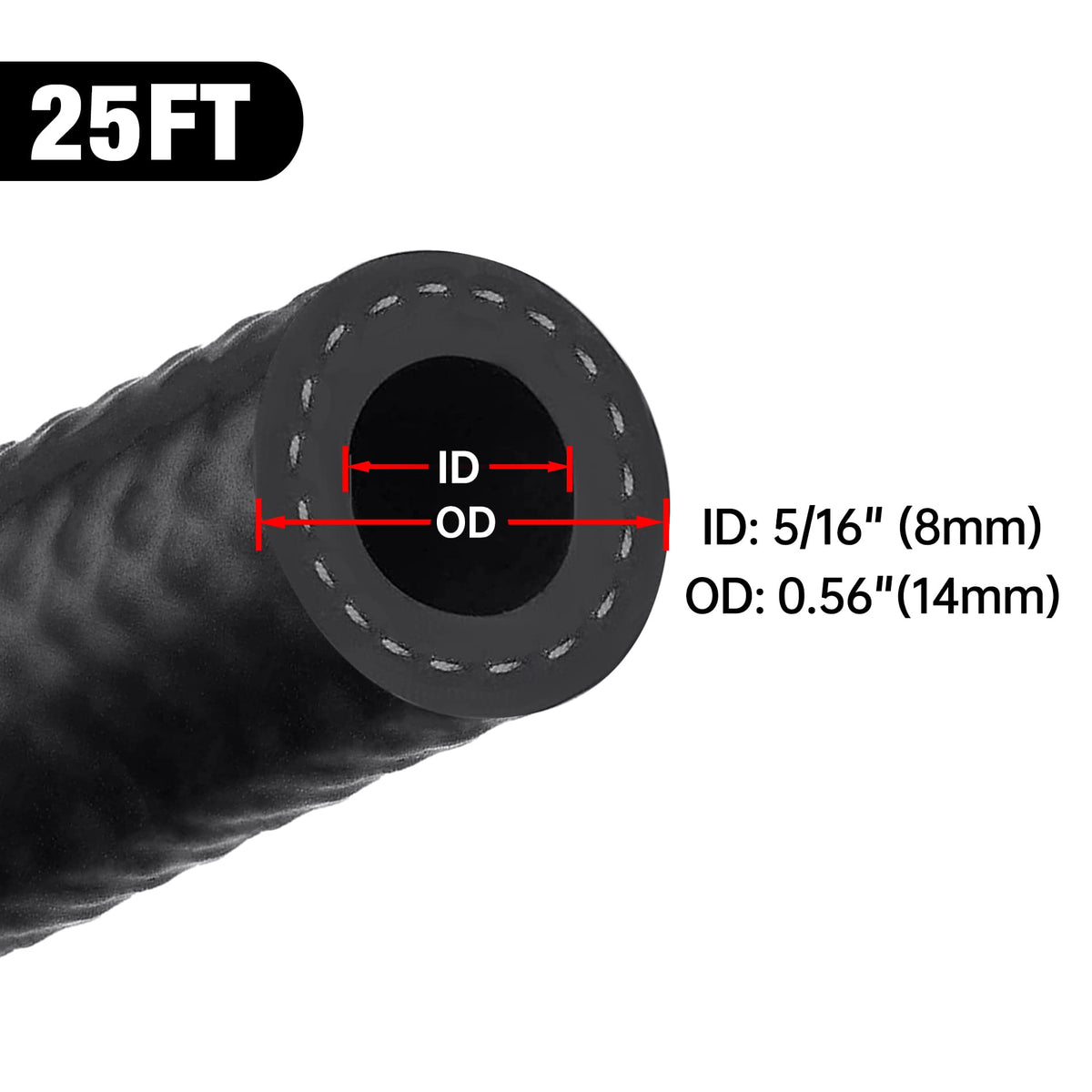 EVIL ENERGY 25ft roll of 5/16" fuel hose offering ample length for multiple runs