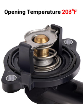 EVIL ENERGY housing installed on engine demonstrating correct alignment and improved coolant routing