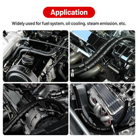 EVIL ENERGY hose installed in engine bay demonstrating fitment and reliability benefit