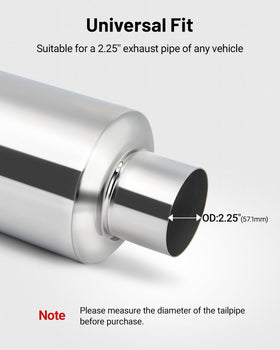 EVIL ENERGY inlet and outlet shown with measurements for easy sizing guidance