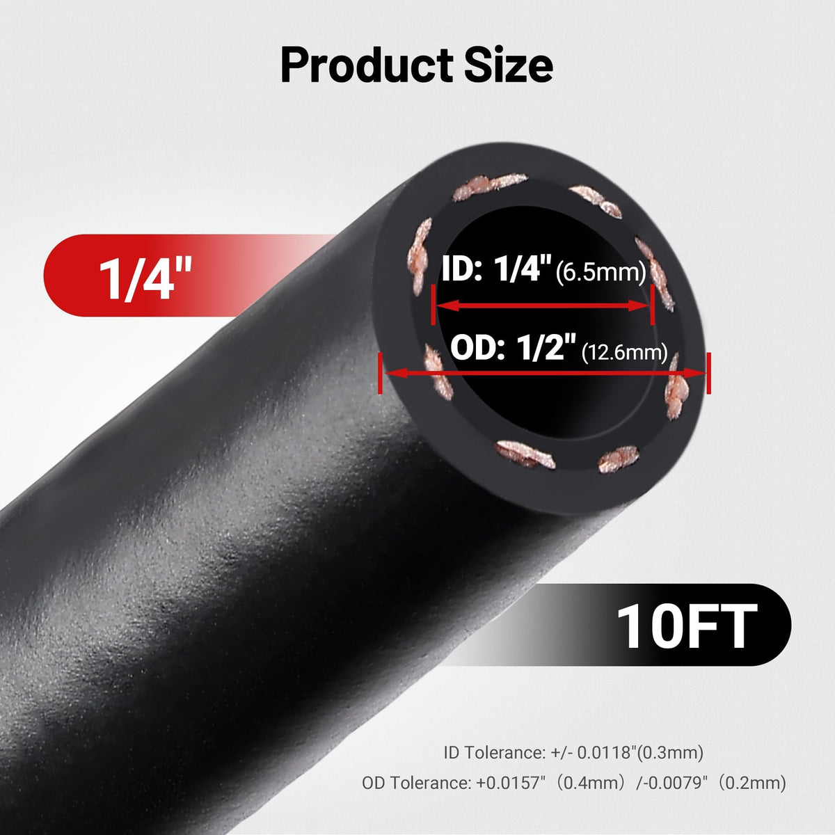EVIL ENERGY close-up of NBR inner tube showing fuel-resistant material benefits