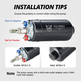 EVIL ENERGY installation kit laid out, includes adapters and mounting bracket