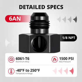 EVIL ENERGY adapter installed in engine bay enabling inline fuel pressure monitoring