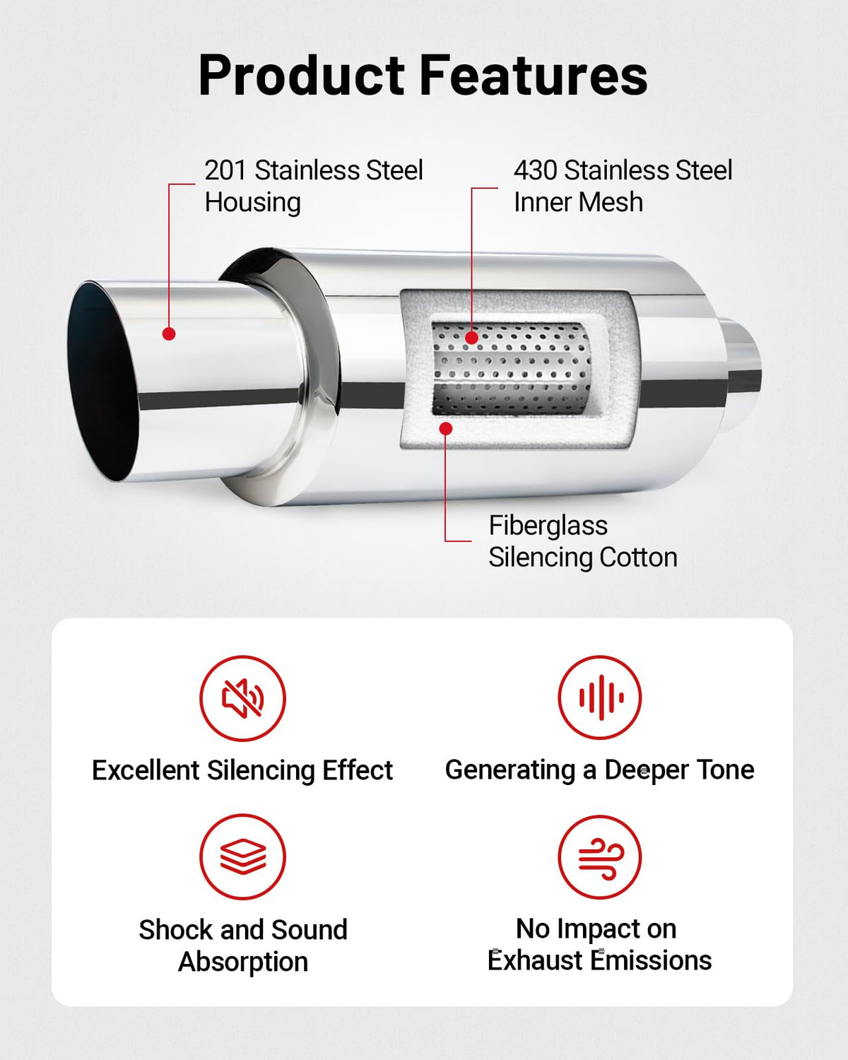 EVIL ENERGY muffler installed on truck tailpipe illustrating improved exhaust tone and fitment