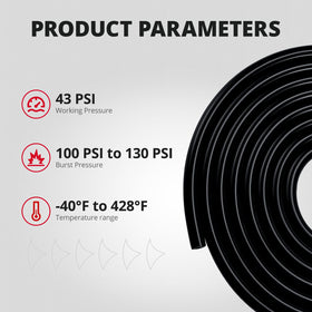 EVIL ENERGY hoses laid out to compare diameters demonstrating quick selection benefit