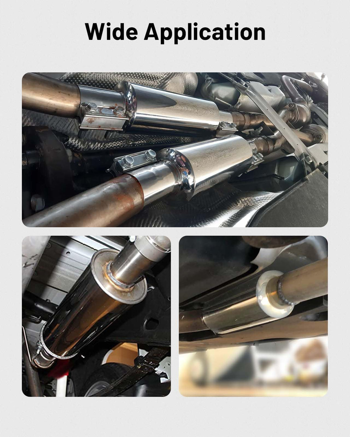 EVIL ENERGY muffler on a performance car in motion showing deeper exhaust tone