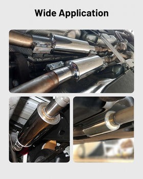 EVIL ENERGY muffler on a performance car in motion showing deeper exhaust tone