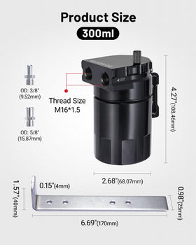 EVIL ENERGY NBR hose and M16×1.5 fitting showing length and heat-resistant durability