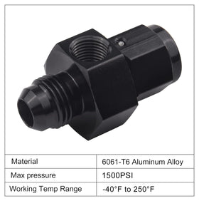 EVIL ENERGY view of 1/8 inch NPT gauge port, ready for sensor or gauge fitting